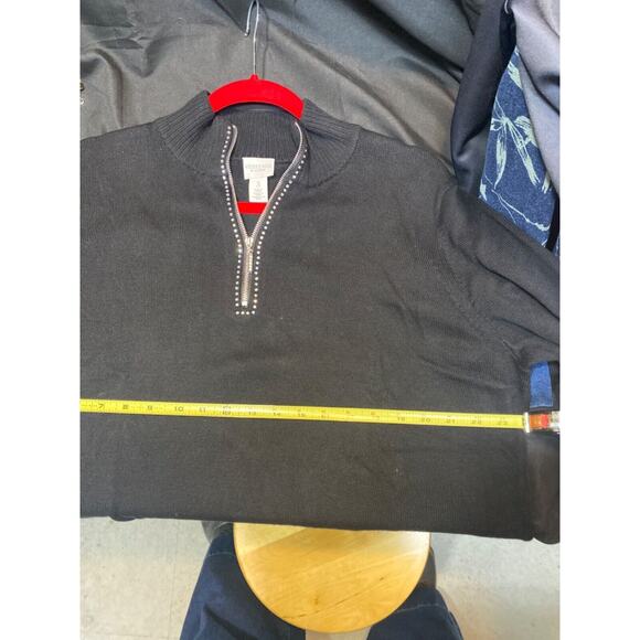 Weekends by Chicos black sweater size 3 - Picture 5 of 7